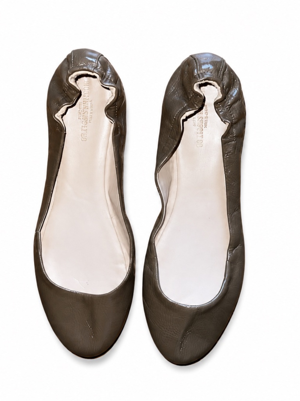 Mossimo Supply Co Brown Taupe Patent Leather Ballet Flats Size 11 | Chic Minimal